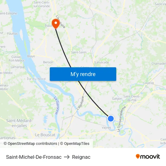 Saint-Michel-De-Fronsac to Reignac map