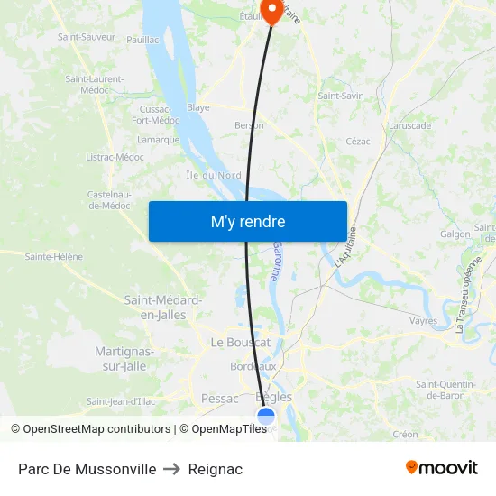 Parc De Mussonville to Reignac map