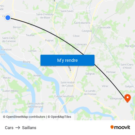 Cars to Saillans map