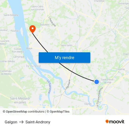 Galgon to Saint-Androny map