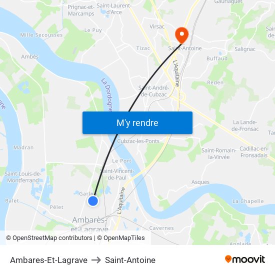 Ambares-Et-Lagrave to Saint-Antoine map