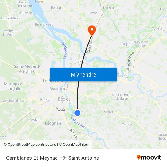 Camblanes-Et-Meynac to Saint-Antoine map