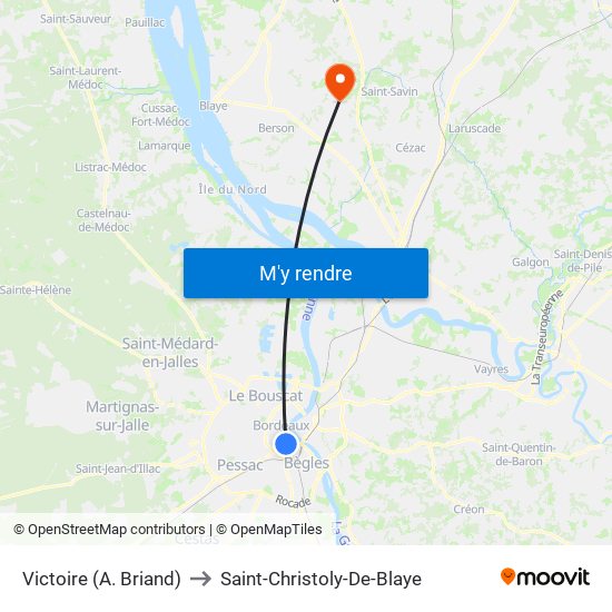 Victoire (A. Briand) to Saint-Christoly-De-Blaye map