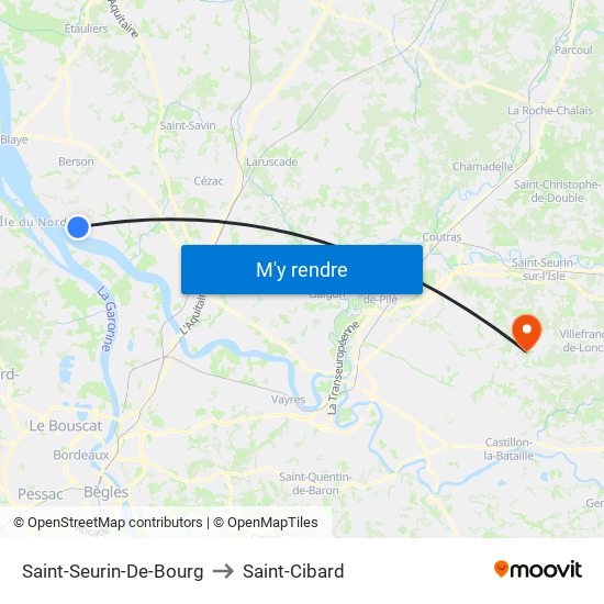Saint-Seurin-De-Bourg to Saint-Cibard map