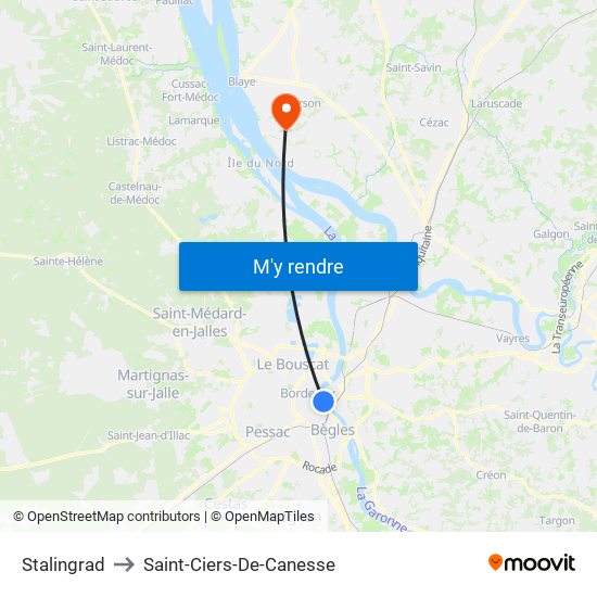 Stalingrad to Saint-Ciers-De-Canesse map