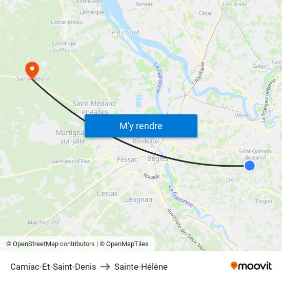 Camiac-Et-Saint-Denis to Sainte-Hélène map