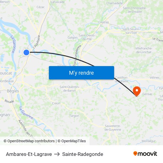 Ambares-Et-Lagrave to Sainte-Radegonde map