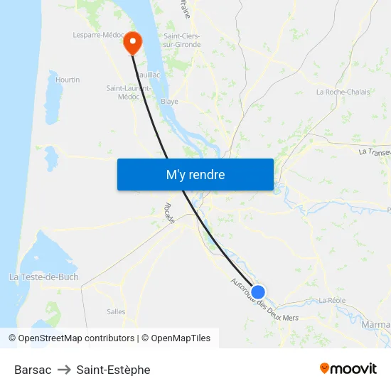 Barsac to Saint-Estèphe map