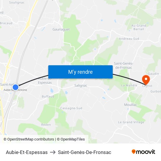 Aubie-Et-Espessas to Saint-Genès-De-Fronsac map