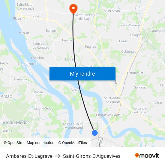 Ambares-Et-Lagrave to Saint-Girons-D'Aiguevives map