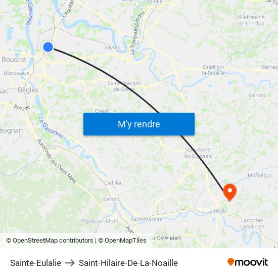 Sainte-Eulalie to Saint-Hilaire-De-La-Noaille map