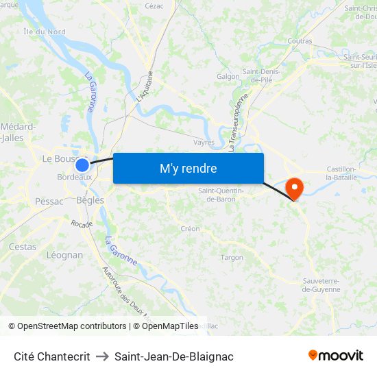 Cité Chantecrit to Saint-Jean-De-Blaignac map