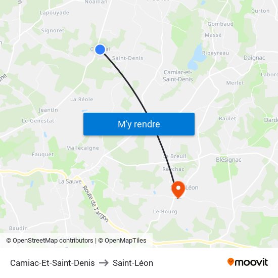 Camiac-Et-Saint-Denis to Saint-Léon map