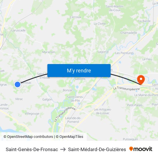 Saint-Genès-De-Fronsac to Saint-Médard-De-Guizières map