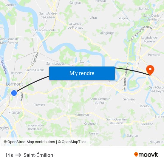 Iris to Saint-Émilion map