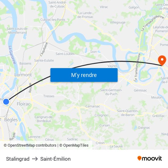 Stalingrad to Saint-Émilion map