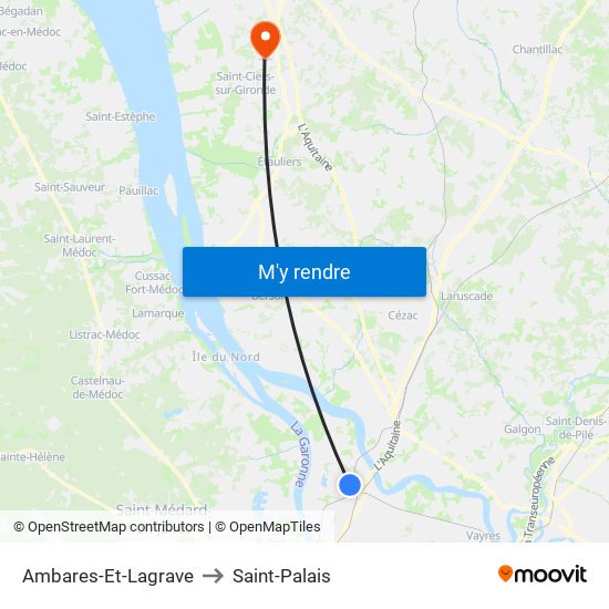 Ambares-Et-Lagrave to Saint-Palais map