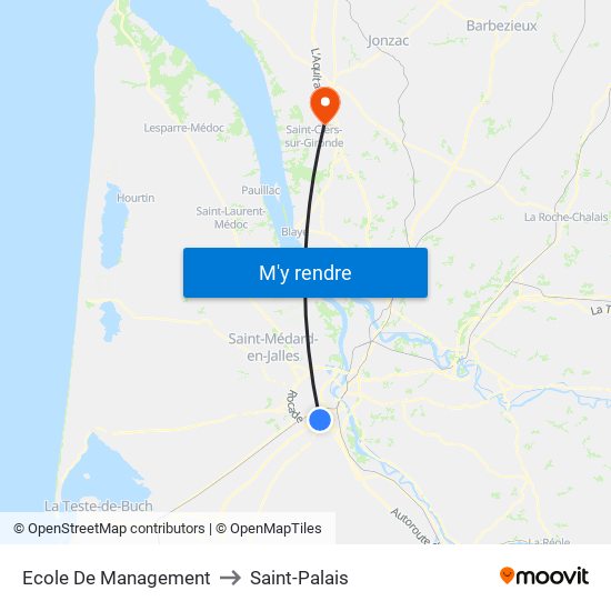Ecole De Management to Saint-Palais map