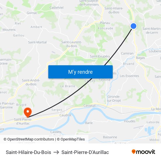 Saint-Hilaire-Du-Bois to Saint-Pierre-D'Aurillac map