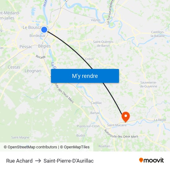 Rue Achard to Saint-Pierre-D'Aurillac map