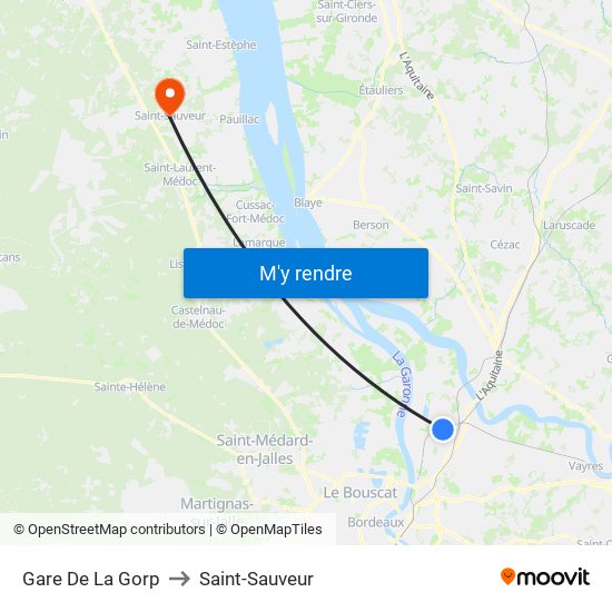 Gare De La Gorp to Saint-Sauveur map