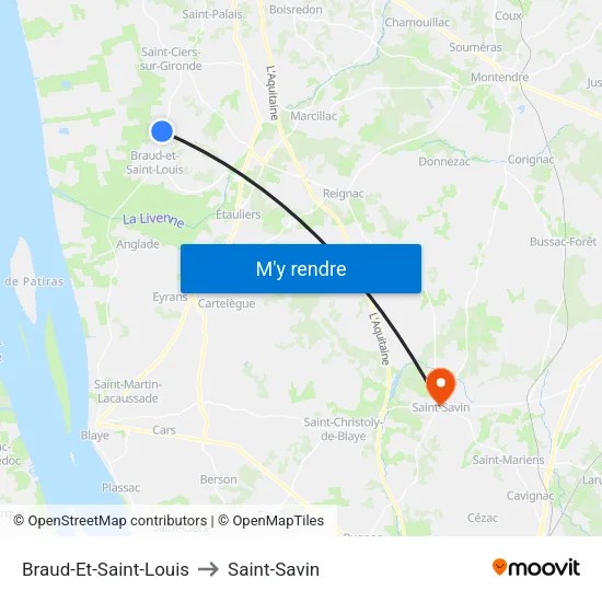 Braud-Et-Saint-Louis to Saint-Savin map