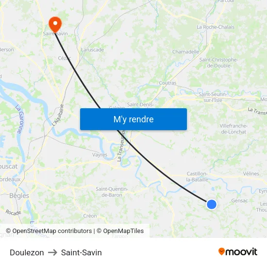 Doulezon to Saint-Savin map