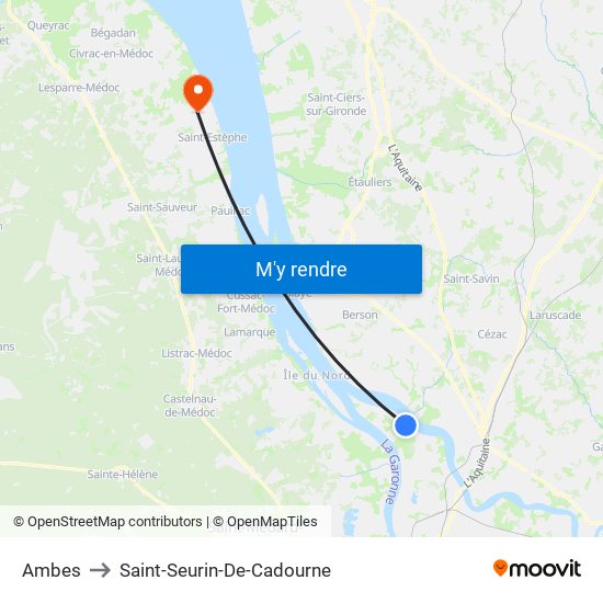 Ambes to Saint-Seurin-De-Cadourne map