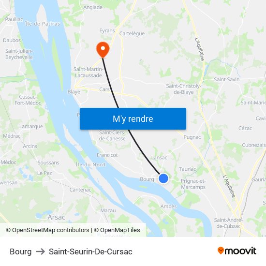 Bourg to Saint-Seurin-De-Cursac map