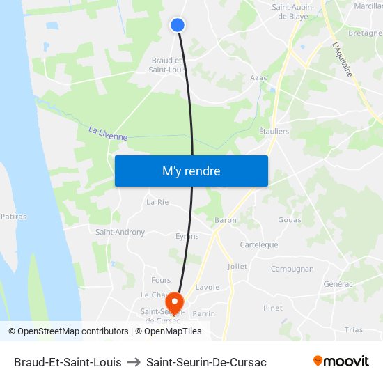 Braud-Et-Saint-Louis to Saint-Seurin-De-Cursac map