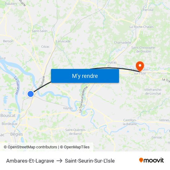 Ambares-Et-Lagrave to Saint-Seurin-Sur-L'Isle map