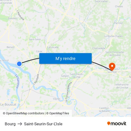 Bourg to Saint-Seurin-Sur-L'Isle map