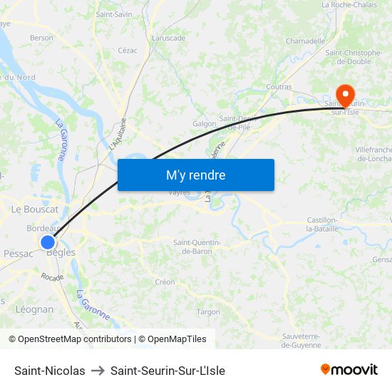 Saint-Nicolas to Saint-Seurin-Sur-L'Isle map