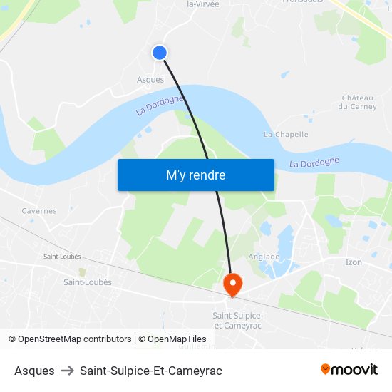 Asques to Saint-Sulpice-Et-Cameyrac map