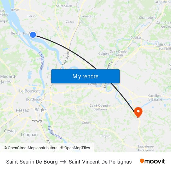 Saint-Seurin-De-Bourg to Saint-Vincent-De-Pertignas map