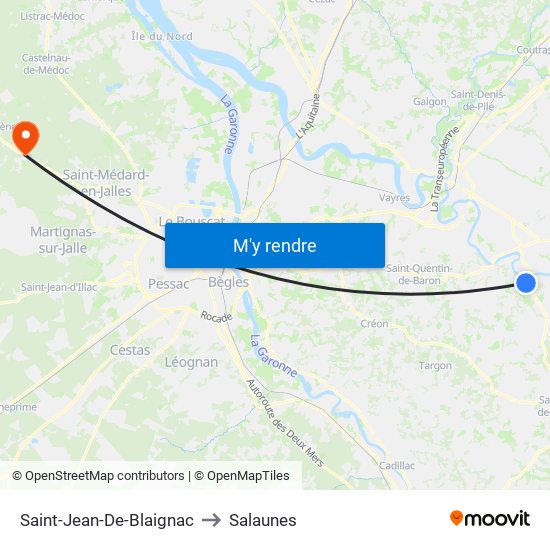 Saint-Jean-De-Blaignac to Salaunes map