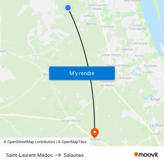 Saint-Laurent-Médoc to Salaunes map