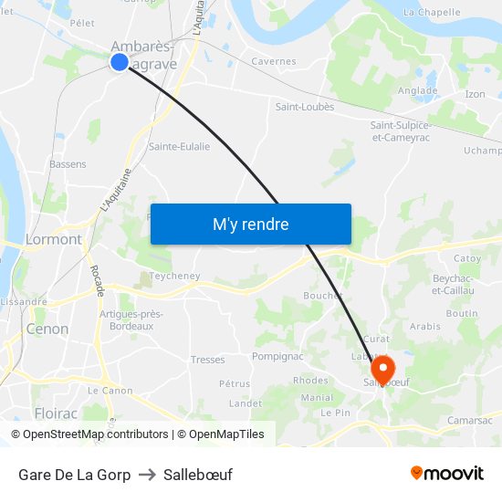 Gare De La Gorp to Sallebœuf map