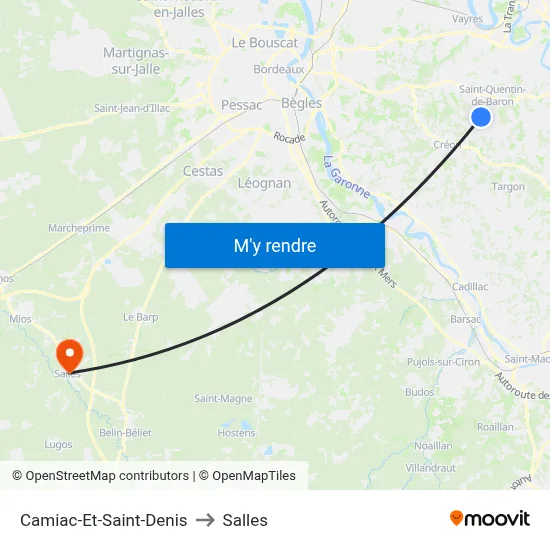 Camiac-Et-Saint-Denis to Salles map