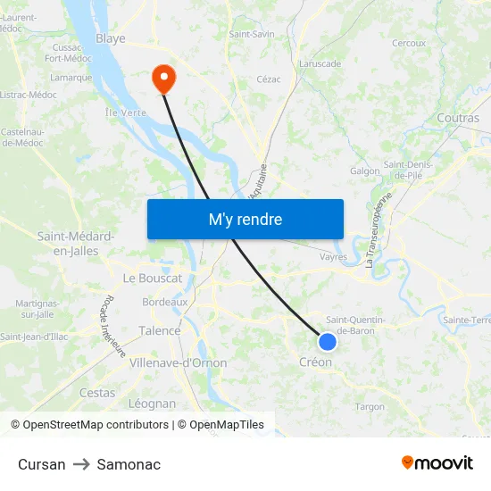 Cursan to Samonac map