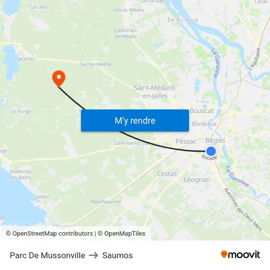 Parc De Mussonville to Saumos map