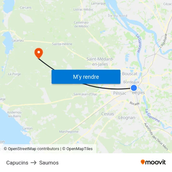 Capucins to Saumos map