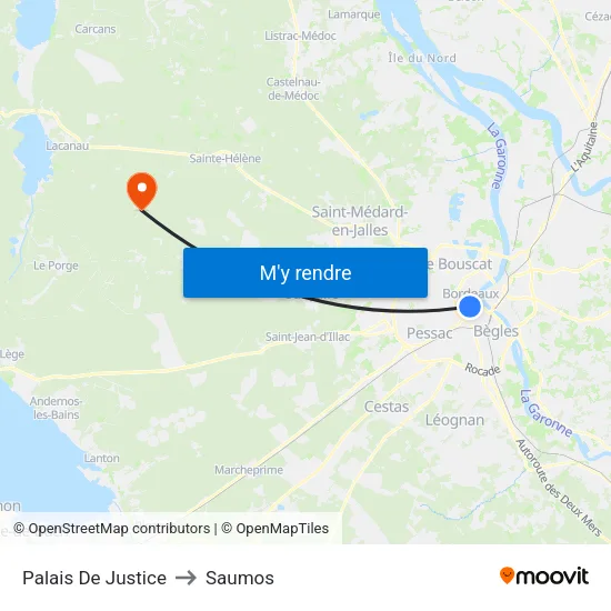 Palais De Justice to Saumos map