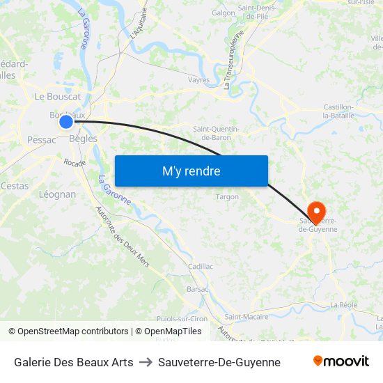 Galerie Des Beaux Arts to Sauveterre-De-Guyenne map