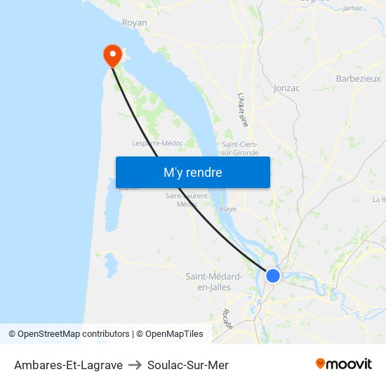 Ambares-Et-Lagrave to Soulac-Sur-Mer map