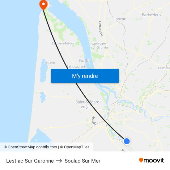 Lestiac-Sur-Garonne to Soulac-Sur-Mer map
