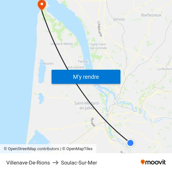 Villenave-De-Rions to Soulac-Sur-Mer map