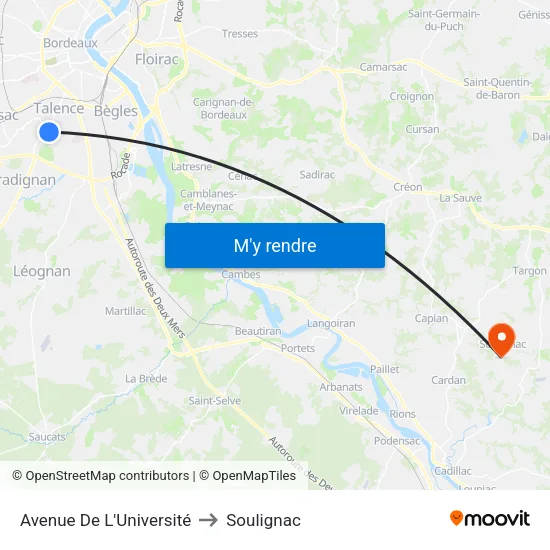 Avenue De L'Université to Soulignac map
