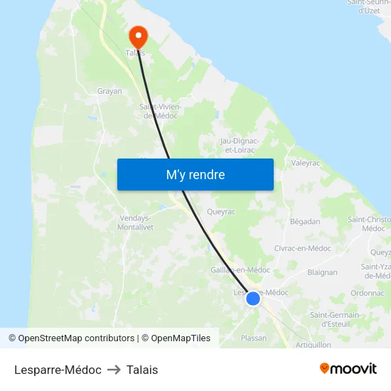 Lesparre-Médoc to Talais map