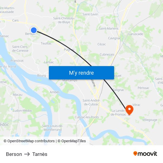 Berson to Tarnès map